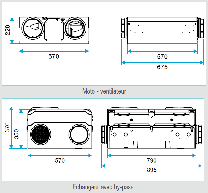 modulo auto aldes dimensions