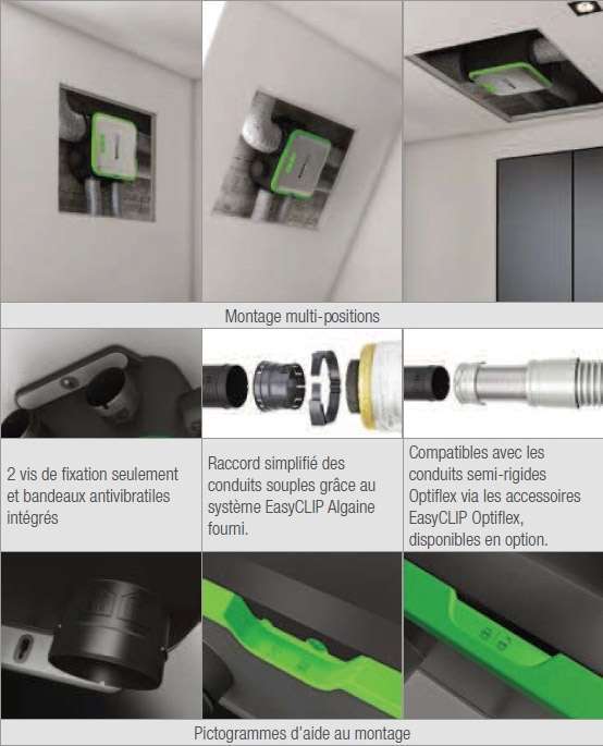 VMC simple flux  ALDES EasyHome PureAir Compact Premium & Connect 