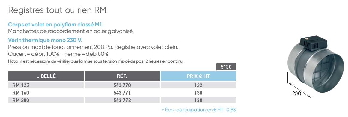 rm atlantic registre motorisé tableau