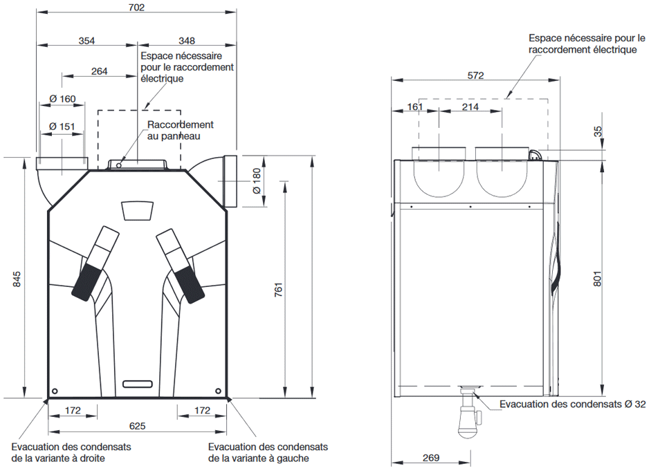 comfoair 350 zehnder dimensions